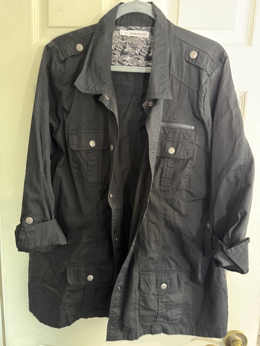 Maurices Black Women’s Military style short with Button Accents,